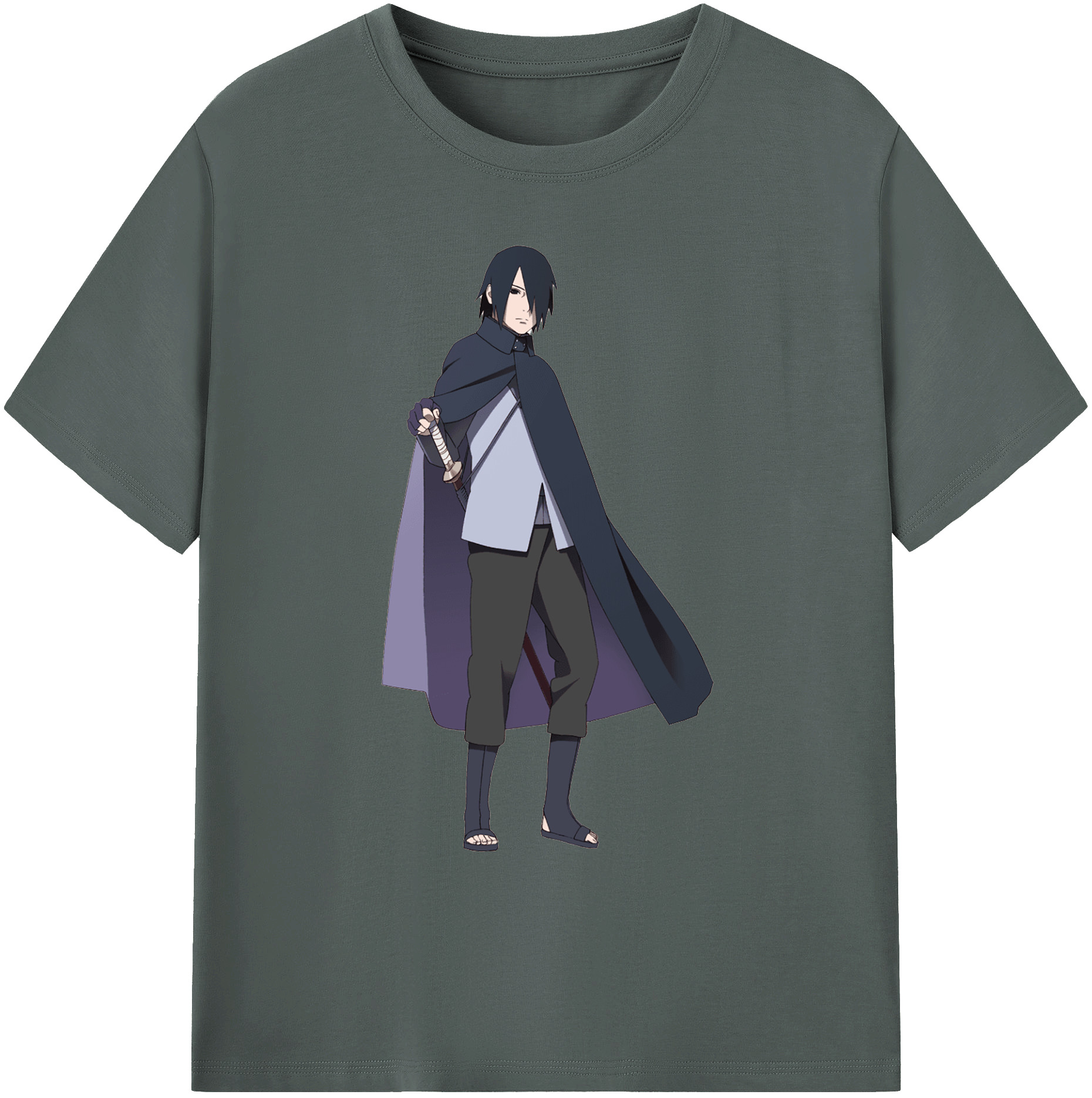 （画像用） NARUTO -ナルト- うちは サスケ Uchiha Sasuke 綿100％ メンズ半袖Tシャツ｜肌触りやわらか＆通気性